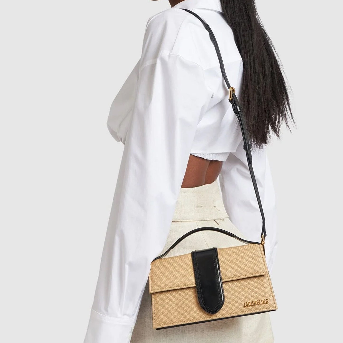 Le Grand Bambino Raffia Effect Shoulder Bag