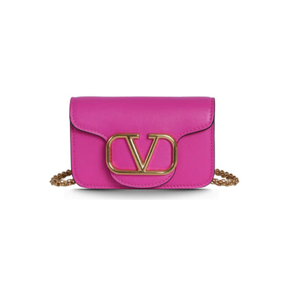 Leather Shoulder Bag in Pink