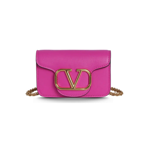 Leather Shoulder Bag in Pink