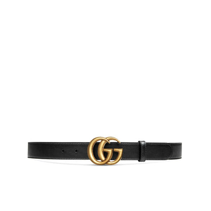 Leather Belt with Double G Buckle