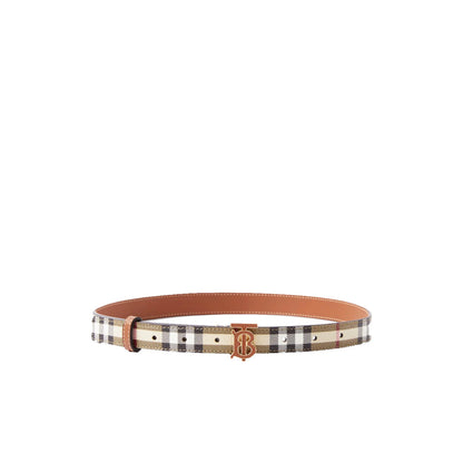 Check and Leather TB Belt