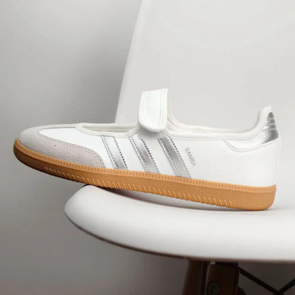 Samba Jane White Silver Metallic