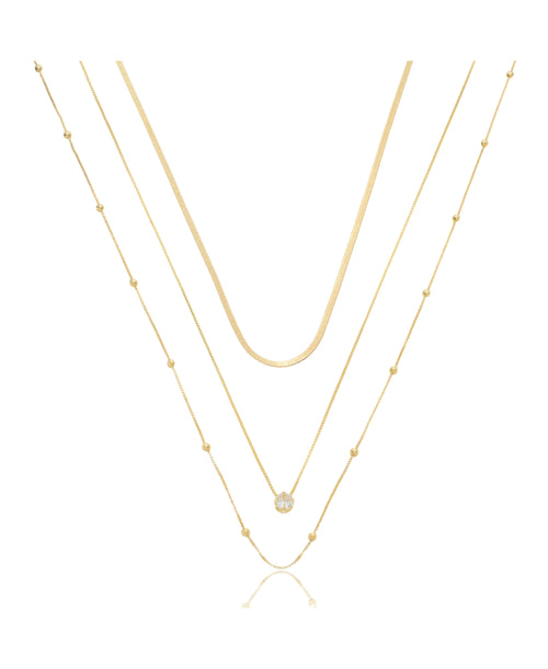Glam Necklace Trio – 18K Gold Plated