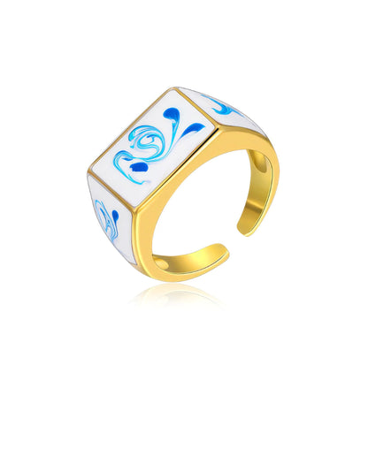 Blue Macaw Ring – 18K Gold Plated