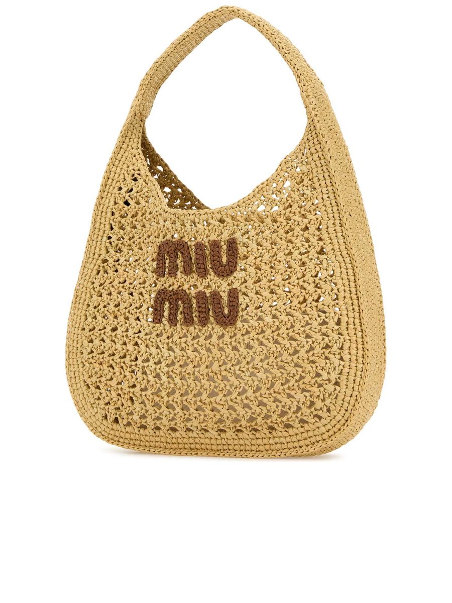 Raffia-Effect Woven Hobo Bag