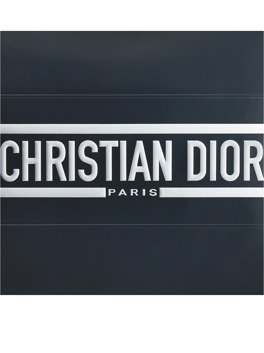 Large Dior Vibe Daily Pouch in Blue Calfskin