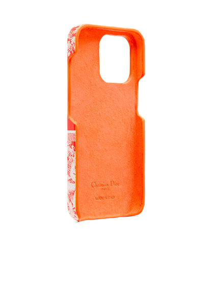 Dior Case Iphone 13 Pro in Fluorescent Orange Toile de Jouy