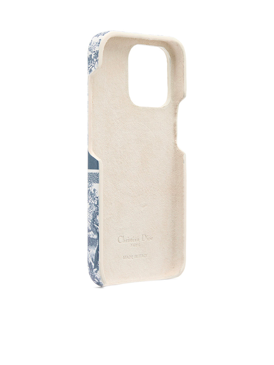 Dior Case Iphone 13 Pro in Blue Toile de Jouy