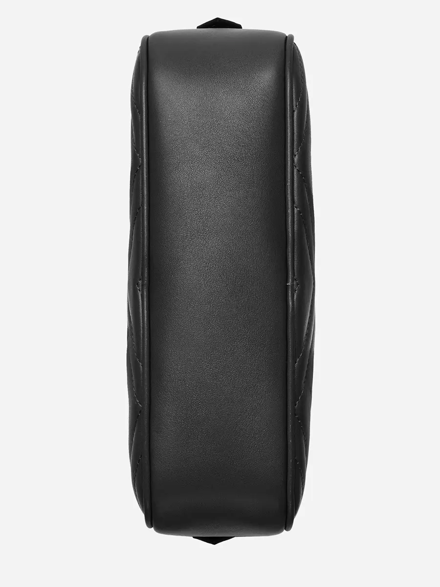 GG Marmont Small Matelassé Zipped Black Leather Shoulder Bag