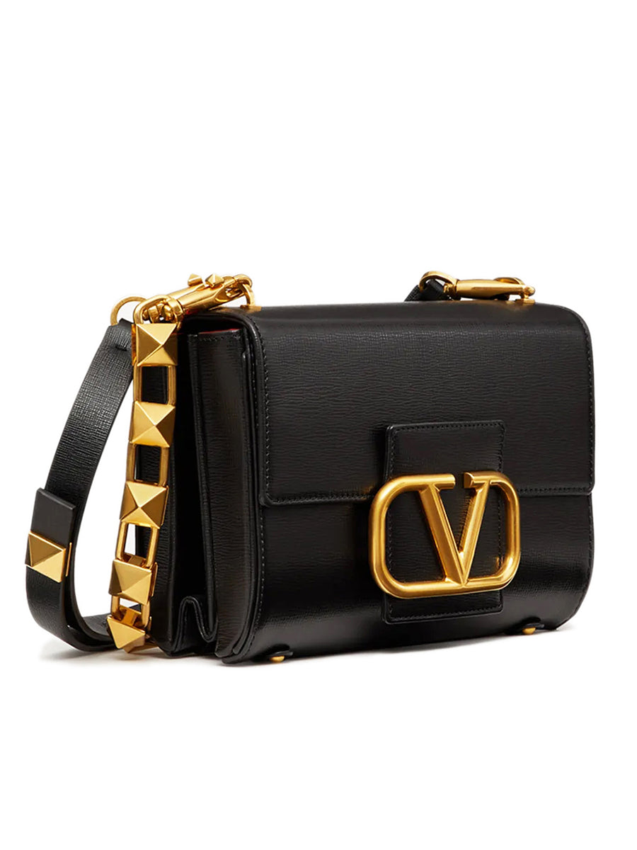 Stud Sign Grainy Calfskin Shoulder Bag