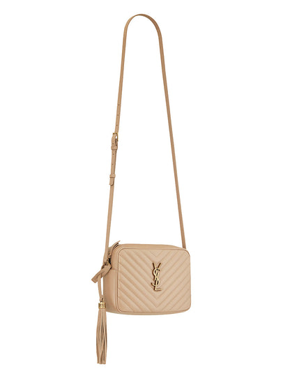 Lou Camera Bag in Quilted Leather Beige