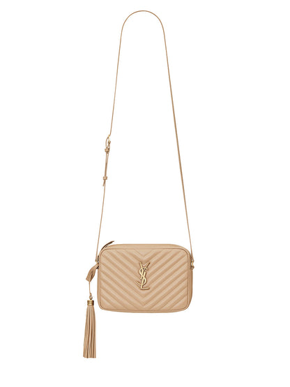 Lou Camera Bag in Quilted Leather Beige